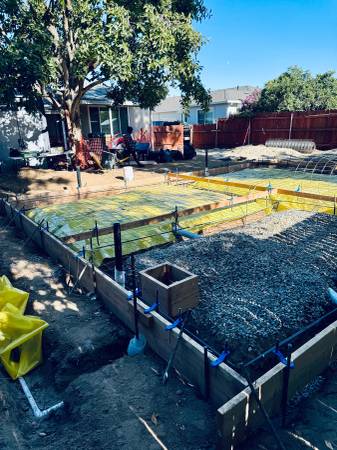Footing and formwork setup