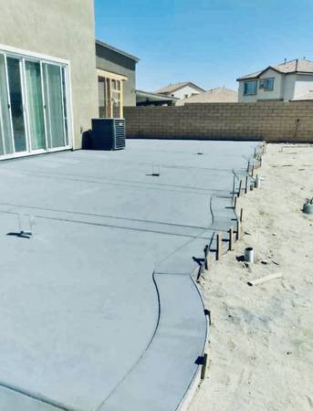 Open patio or slab pour in progress