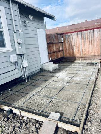 Finished flat pad and slab area
